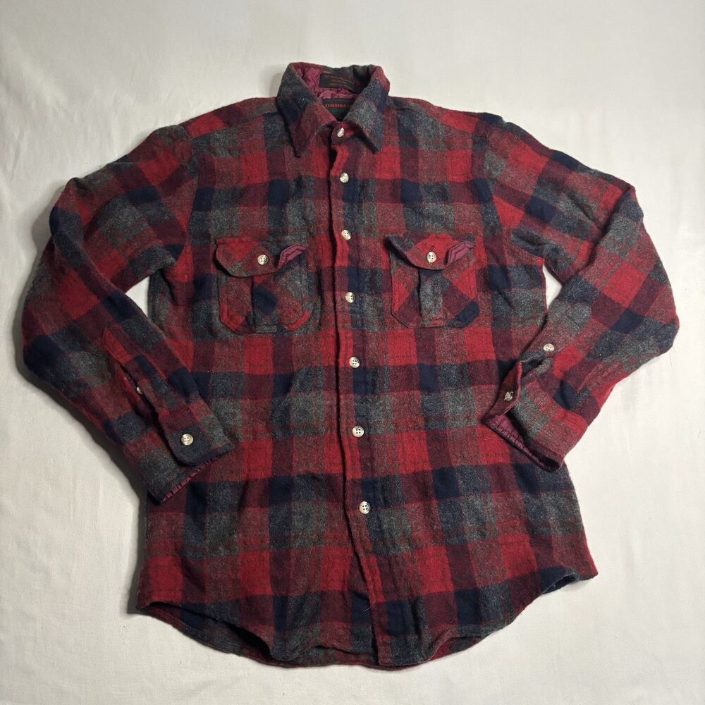 Oshman’s Sportswear Red Plaid Lightweight Shirt Jacket Vintage